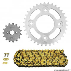 Kit chaine pour moto honda 125 z monkey 2018-2020 420 15x34 (diamètre couronne 58-90-8.5) (démultiplication origine) marque Afam