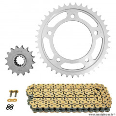 Kit chaine pour moto honda 1000 cbf fa abs 2010-2016, cbf fs abs 2010-2013, cbf t abs 2012-2015 530 16x41 (diamètre couronne 112-138-12.25) (démultiplication origine) marque Afam