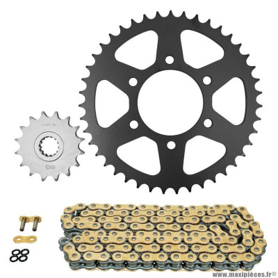 Kit chaine pour moto kawasaki 636 zx-6r 2013-2018 520 16x43 (diamètre couronne 80-104-10.5) (démultiplication origine) marque Afam