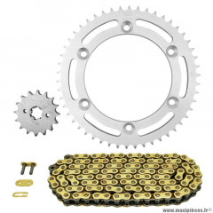 Kit chaine pour moto suzuki 125 dr sm 2008-2013 428 16x50 (diamètre couronne 126-146-8.5) (démultiplication origine) marque Afam