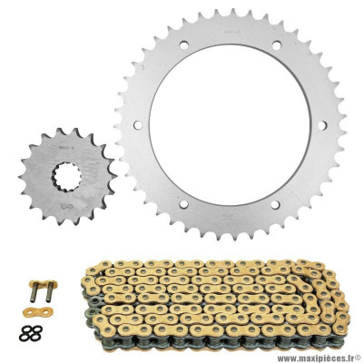 Kit chaine pour moto triumph 1050 speed triple r 2012-2017, speed triple rs abs 2018-2019, speed triple abs 2011-2016 530 18x43 (diamètre couronne 155-176-8.5) (démultiplication origine) marque Afam