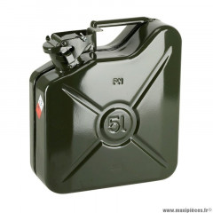 Jerrycan-bidon essence-carburant marque Pressol metal armee vert 5l