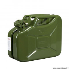 Jerrycan-bidon essence-carburant marque Pressol metal armee vert 10l