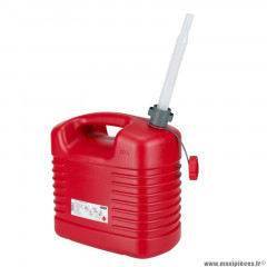 Jerrycan-bidon essence-carburant marque Pressol en polyethylene rouge avec bec flexible 20l