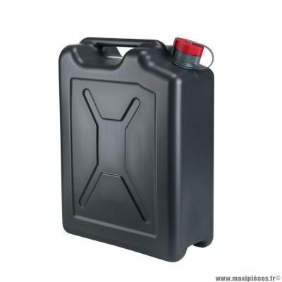 Jerrycan-bidon essence-carburant marque Pressol en polyethylene noir avec bec flexible 20l