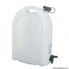 Jerrycan-bidon eau marque Pressol en polyethylene transparent avec bouchon et robinet 20l