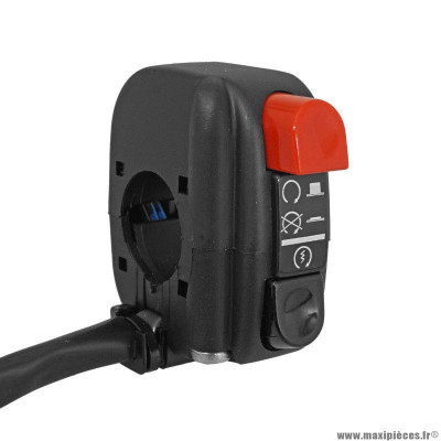 Commodo moto marque Domino universel droit avec fil 1m (fonctions start et stop) * Prix spécial !