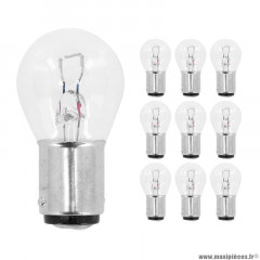 Ampoules (x10) standard 12v 21w culot ba15d norme 1142 graisseur blanc marque Flosser