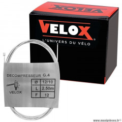 Câble de gaz velox g.4 pour mobylette mbk-ciao boule 3x4mm diamètre 12-10 lg 2,50m (12 fils) (boite de 25)
