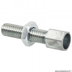 Vis creuse tendeur de câble mobylette diamètre m6 - long 24mm - alésage 6,8mm - percage 3 (acier) (bliste de 25) marque Algi