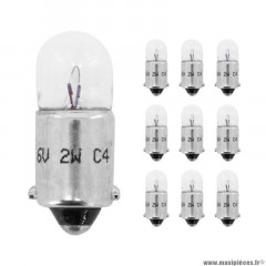 Ampoules (x10) standard 6v 2w culot ba9s marque Flosser
