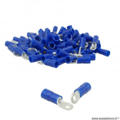 Cosse électrique pre-isolee oeillet diamètre 3mm bleu pour section fil 1 à 2.5mm² (vendu au sachet de 50 pièces)