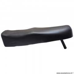 Selle biplace avec fixation et tube d25.5 pour mobylette peugeot 103 noire (l640mm) (avec marquage peugeot)