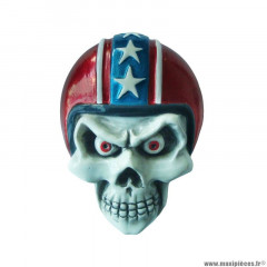 Autocollant marque Lethal Threat 3d skull helmet rouge