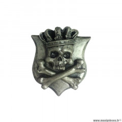 Autocollant marque Lethal Threat 3d skull argent king