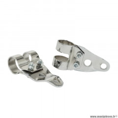 Supports phare x2 pour mobylette mbk-motobecane 51 - peugeot 103 chrome (diamètre 26mm)