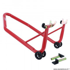 Leve-béquille stand moto arrière universel monobloc acier rouge (tube diamètre 38mm) (charge maxi 295kg)