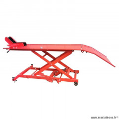 Table elevatrice moto universel acier rouge plateau 180x60cm hauteur mini 21cm - hauteur maxi 71cm (charge maxi 450kg)