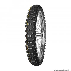 Pneu moto 21p 90-100-21 marque Mitas cross terra force-ef front tt 57r (bande jaune)