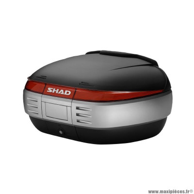 Top case marque Shad sh50 noir brut (capacite 2 casques integraux) livré avec platine et kit de visserie (d0b5000)