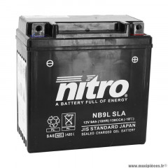 Batterie 12V 9AH nb9l marque Nitro sla (LG135 x L75 x H139mm)