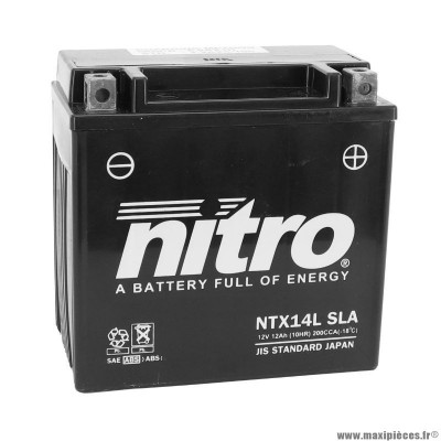 Batterie 12V 12AH ntx14l marque Nitro sla (LG150 x L87 x H145mm)
