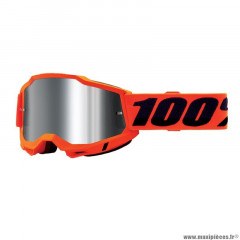 Masque-lunettes cross 100% adulte accuri 2 essential orange fluo écran miroir anti-buee-anti-rayures