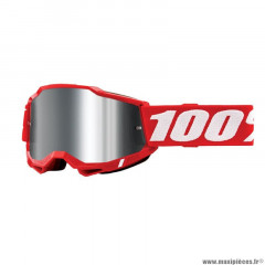 Masque-lunettes cross 100% adulte accuri 2 essential rouge fluo écran iridium-miroir anti-buee-anti-rayures