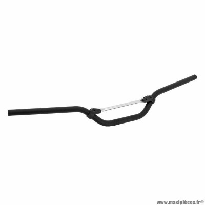 Guidon moto cross marque Domino-tommaselli alu diamètre 22mm avec barre de renfort argent (guidon long 824mm.haut 129mm)