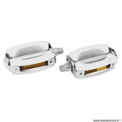 Pedale union adaptable solex / mbk / peugeot 9-16 blanc (x2)