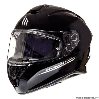 Casque integral marque MT Helmets targo uni noir brillant xs (simple écran pinlock ready)