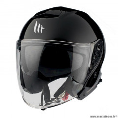 Casque jet marque MT Helmets thunder 3 sv double écrans uni noir brillant xxl (2xl)