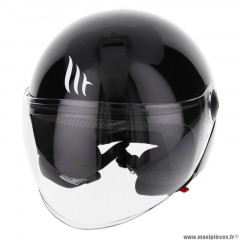 Casque jet marque MT Helmets street uni noir brillant s