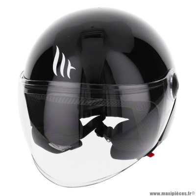 Casque jet marque MT Helmets street uni noir brillant m