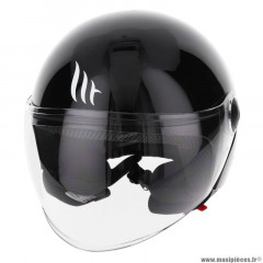 Casque jet marque MT Helmets street uni noir brillant l