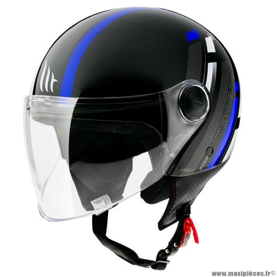 Casque jet marque MT Helmets street scope noir-bleu brillant l