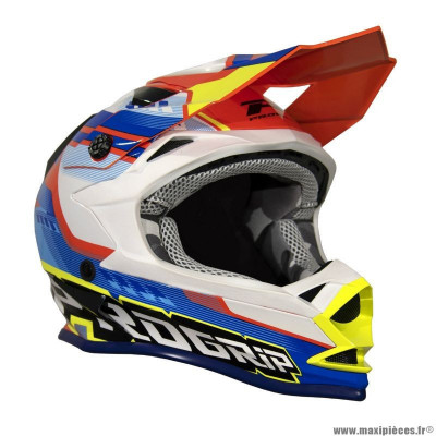 Casque cross enfant marque ProGrip 3009 orange fluo-bleu clair ys