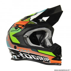 Casque cross enfant marque ProGrip 3009 vert-bleu clair ys