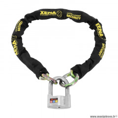 Antivol à chaine xena xsc120l lasso 1.20m maillon diamètre 14mm avec u xsu69 47x69mm