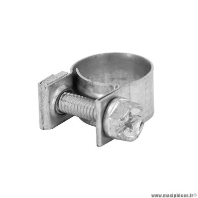 Collier de serrage acier à vis pour durite carburateur mobylette diamètre 10-12mm largeur 9mm