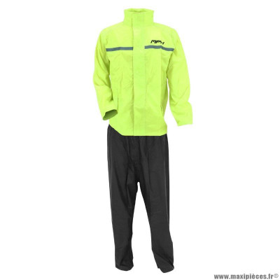 Vetement de pluie mph tempest polyester jaune fluo-noir m (pack veste + pantalon)