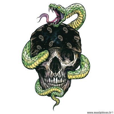 Autocollant marque Lethal Threat mini snake skull (60x80mm)