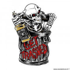 Autocollant marque Lethal Threat mini get trashed skeleton (60x80mm)