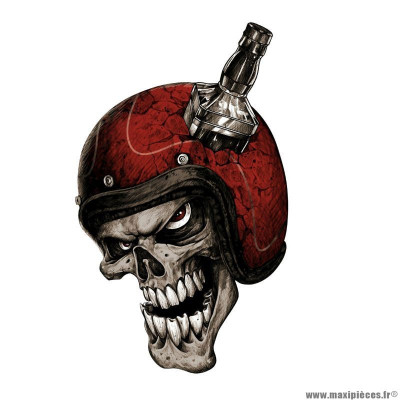 Autocollant marque Lethal Threat mini whiskey biker skull (60x80mm)