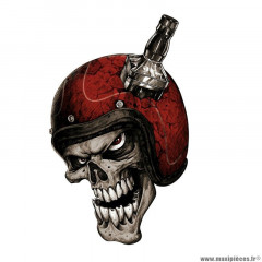 Autocollant marque Lethal Threat mini whiskey biker skull (60x80mm)