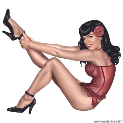 Autocollant marque Lethal Threat mini classic pin up girl (60x80mm)