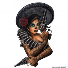Autocollant marque Lethal Threat mini bandido girl (60x80mm)