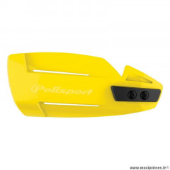 Protege main moto marque Polisport version ouverte hammer jaune (fixation universelle + kit de montage)