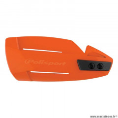 Protege main moto marque Polisport version ouverte hammer orange (fixation universelle + kit de montage)