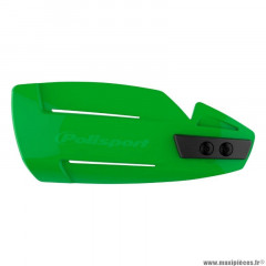 Protege main moto marque Polisport version ouverte hammer vert (fixation universelle + kit de montage)